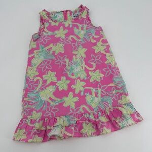 Vintage Lilly Pulitzer Hula Monkey Shift Dress Kids Girls 4